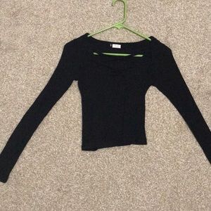 Brandy Melville Long Sleeved Tie Up Crop Top